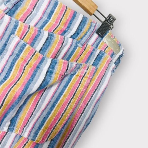 SEVEN7 Linen Blend Striped Crop Wide Leg Pants Size 12 - Picture 7 of 11